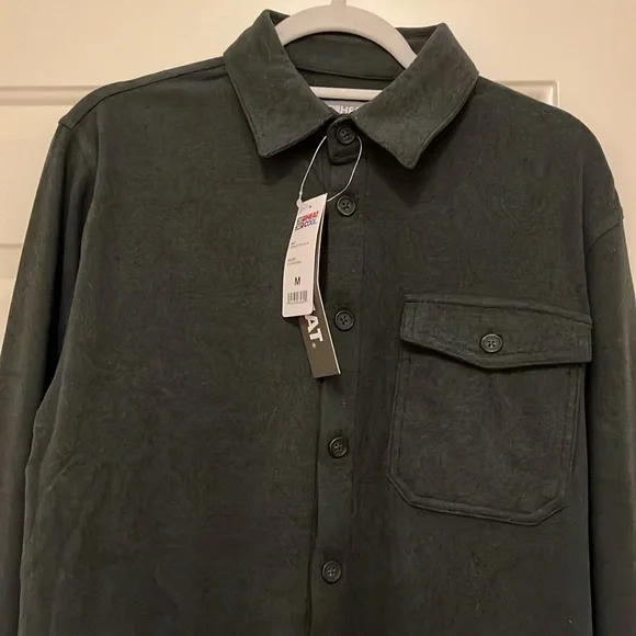 32 Degrees MEN'S CHARCOAL HEATHER KNIT L/S BUTTON-UP/NWT/M - Picture 12 of 13